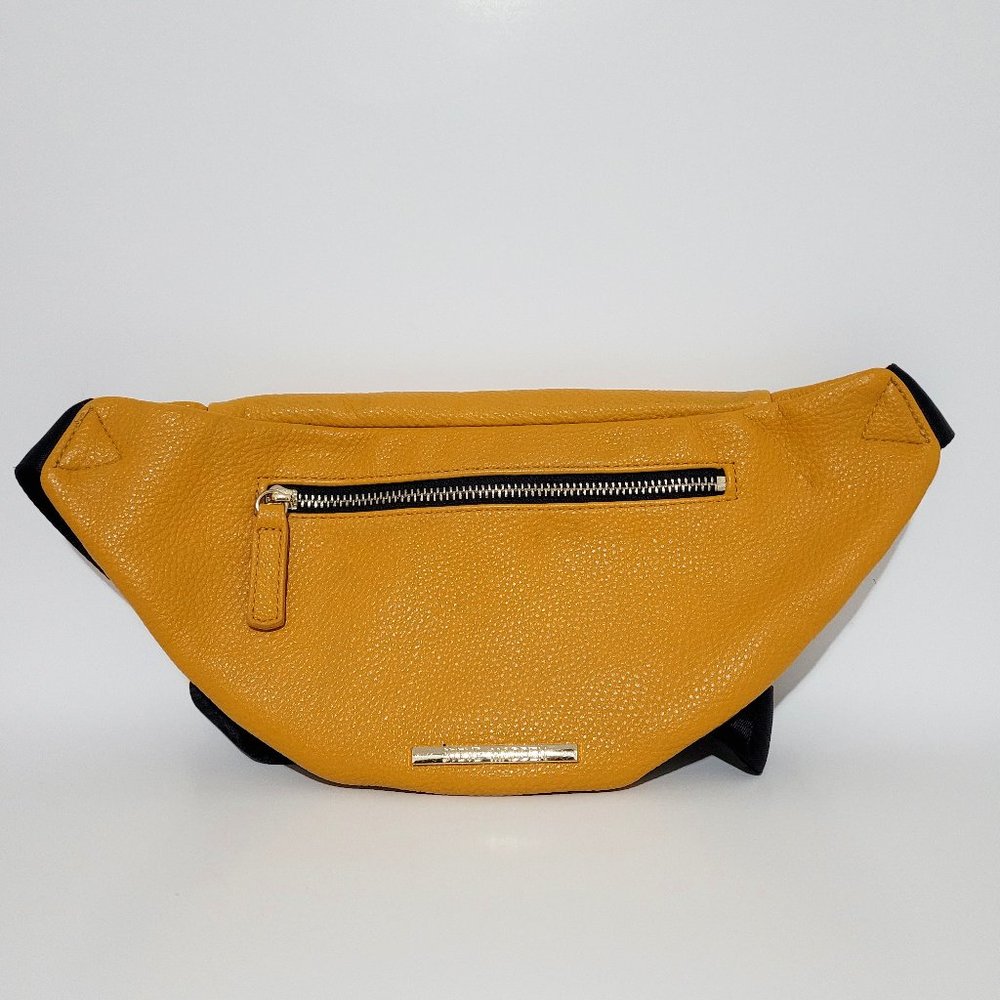 Steve Madden mustard Yellow and Black  Faux Leather Fanny Pack Pouch